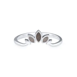 Lotus Cremation Ring in 14K White Gold