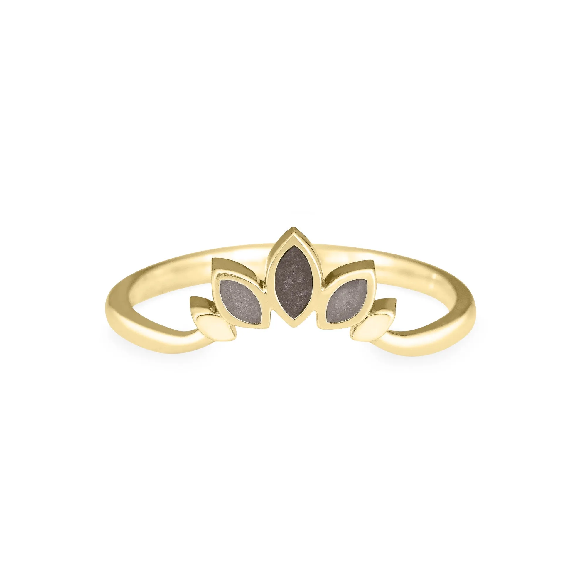 Lotus Cremation Ring in 14K Yellow Gold