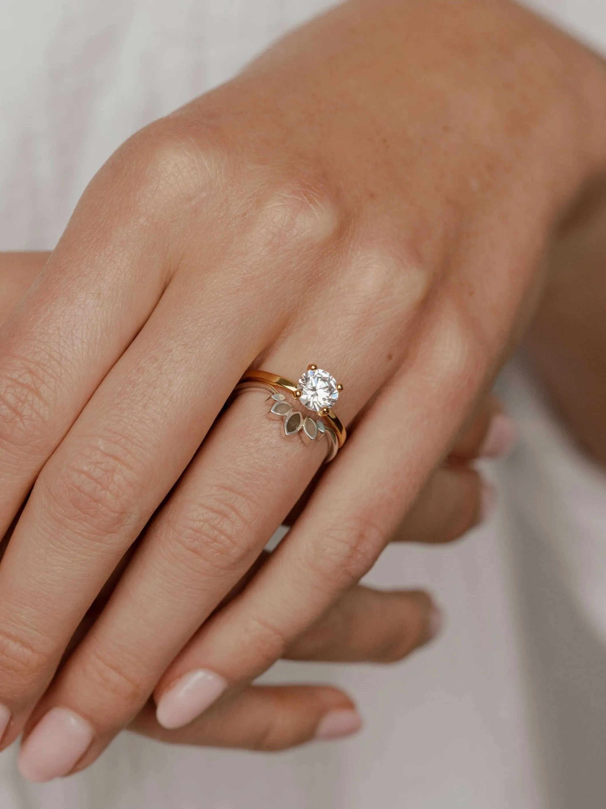 Lotus Cremation Ring in 14K Yellow Gold