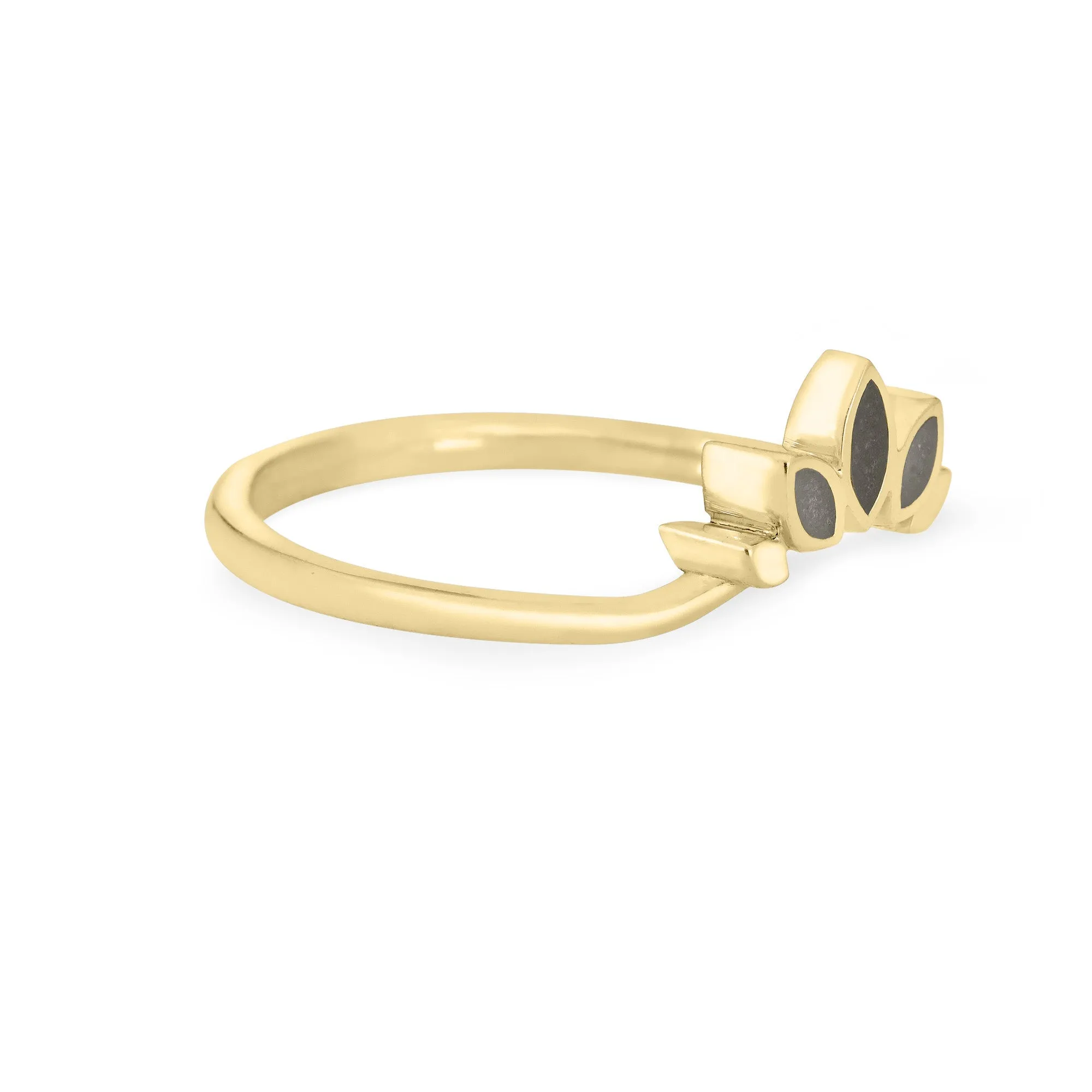 Lotus Cremation Ring in 14K Yellow Gold