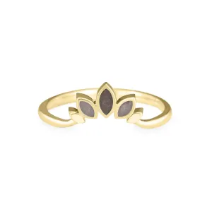 Lotus Cremation Ring in 14K Yellow Gold