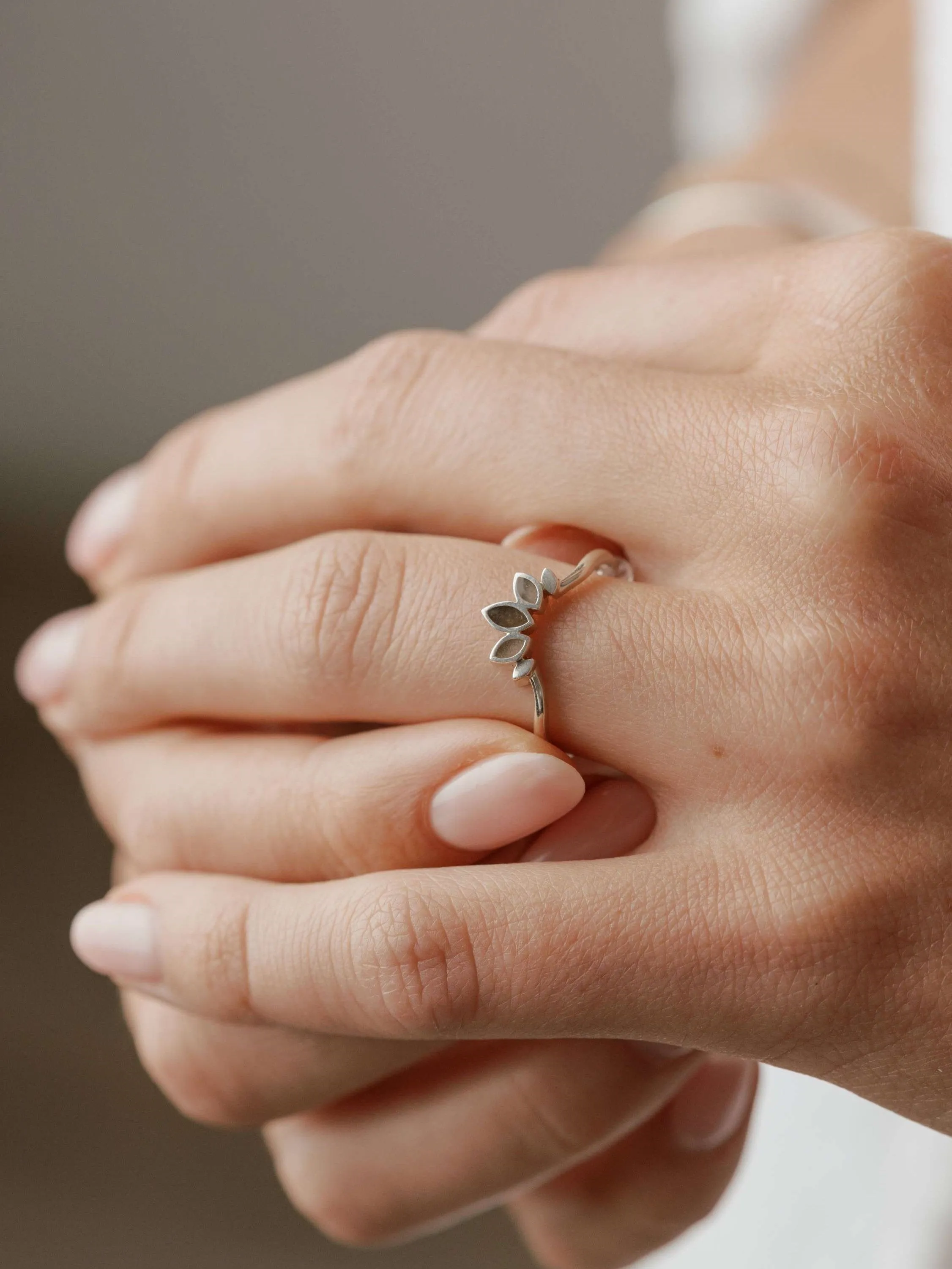 Lotus Cremation Ring in Sterling Silver