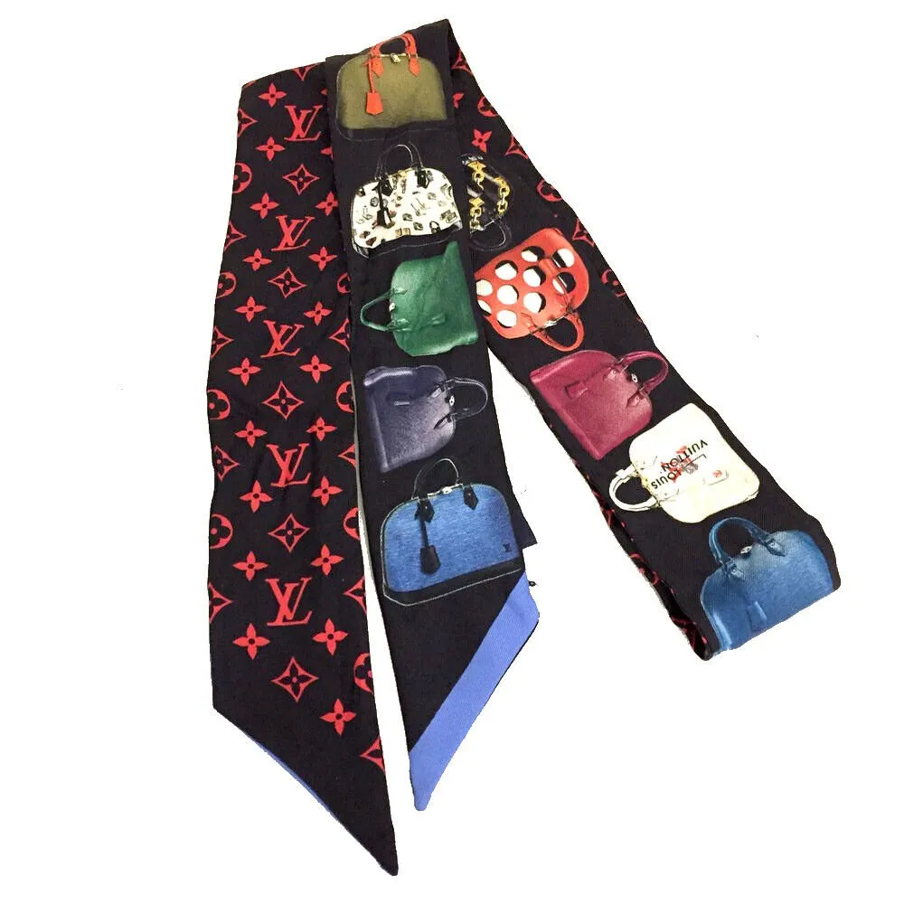Louis Vuitton Monogram Bandeau BB Tribute Toe Alma Silk Scarf Twilly