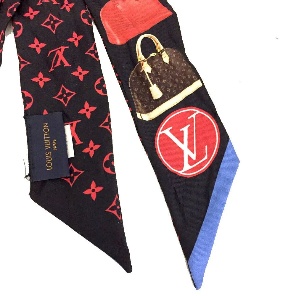 Louis Vuitton Monogram Bandeau BB Tribute Toe Alma Silk Scarf Twilly