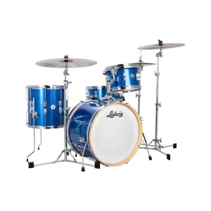 Ludwig LCLUB20BL Continental Club 4-Piece Drum Kit(20B 14F 12T 14S), Blue Sparkle