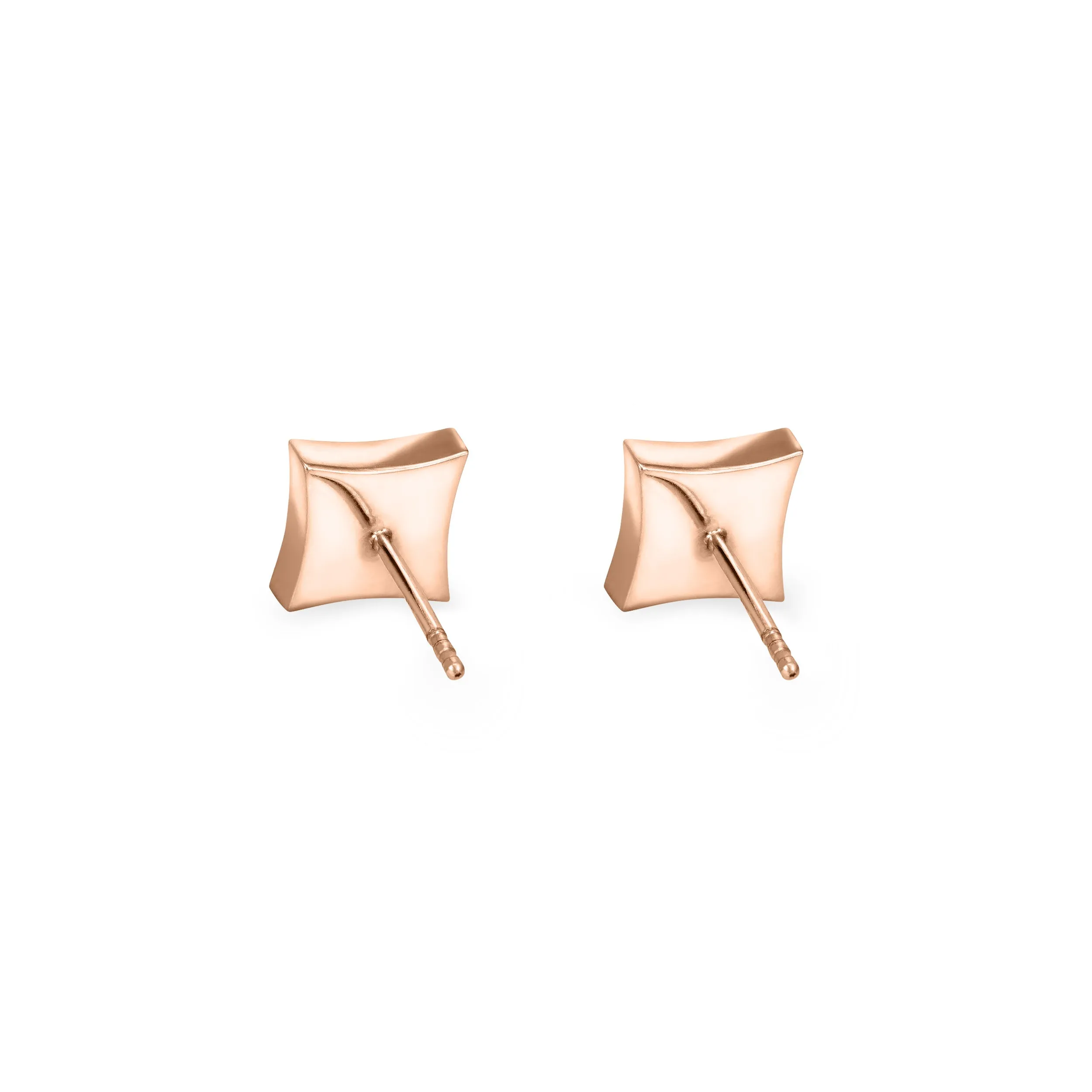 Luminary Stud Cremation Earrings in 14K Rose Gold