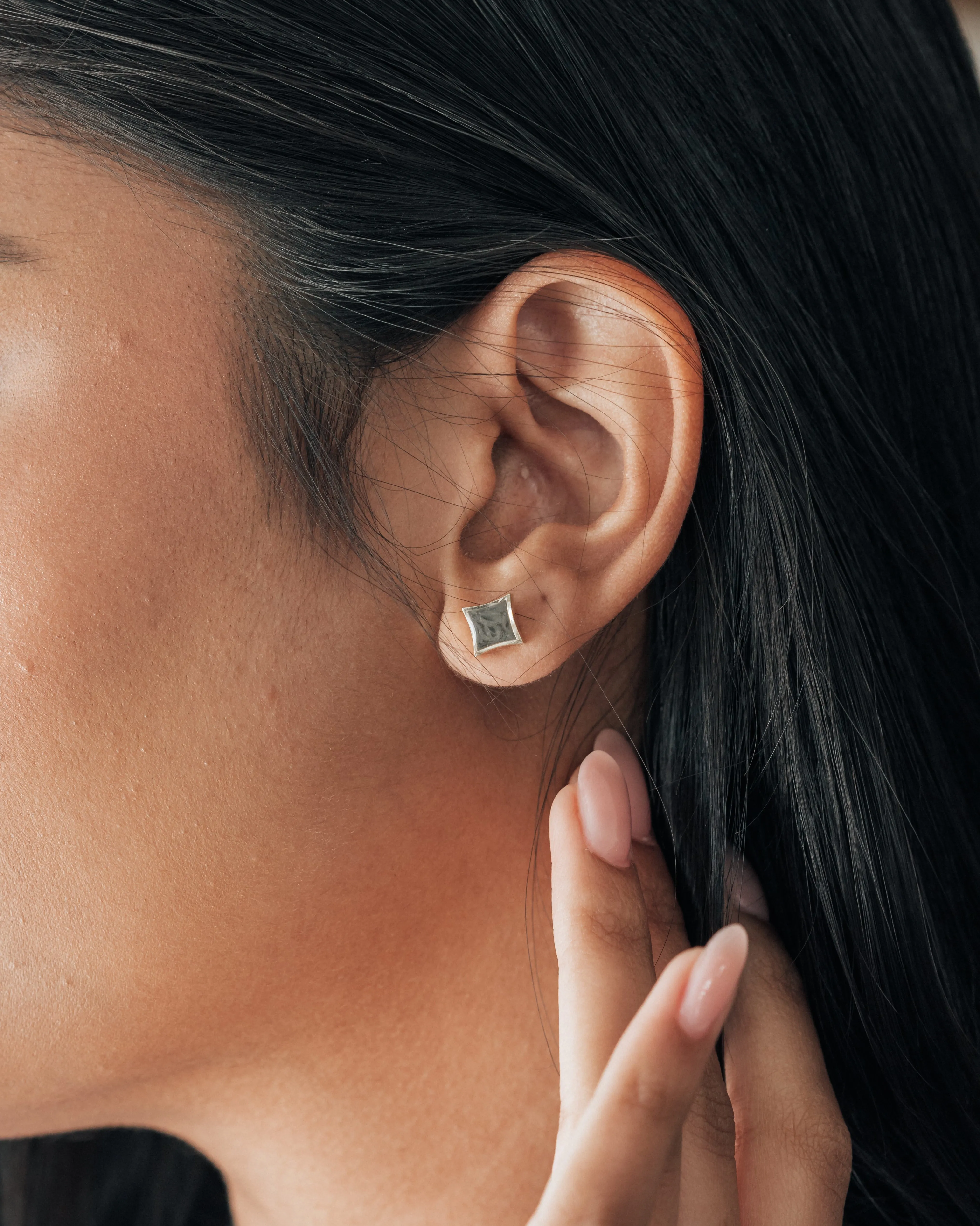 Luminary Stud Cremation Earrings in 14K Rose Gold