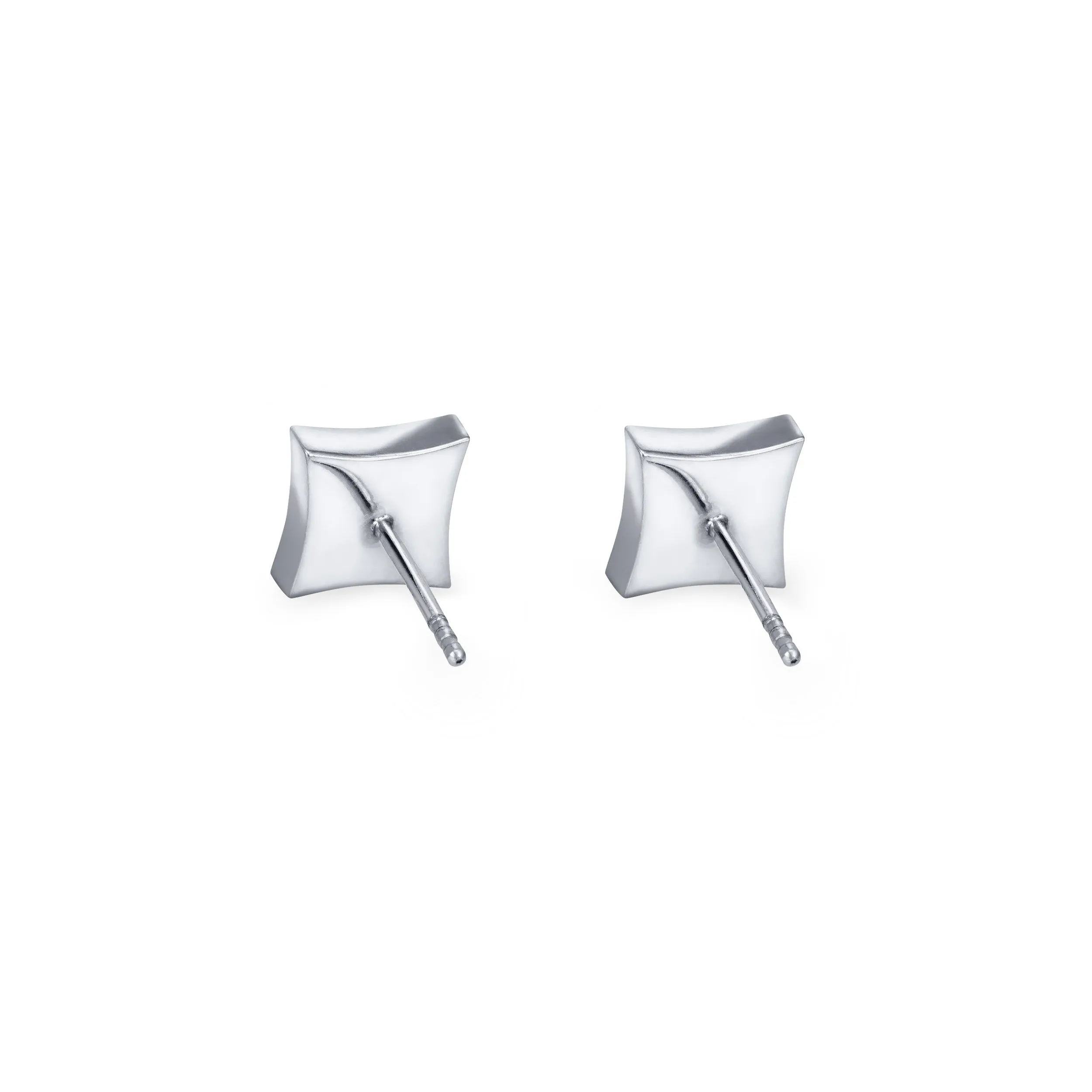 Luminary Stud Cremation Earrings in 14K White Gold