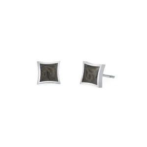 Luminary Stud Cremation Earrings in 14K White Gold
