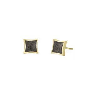 Luminary Stud Cremation Earrings in 14K Yellow Gold