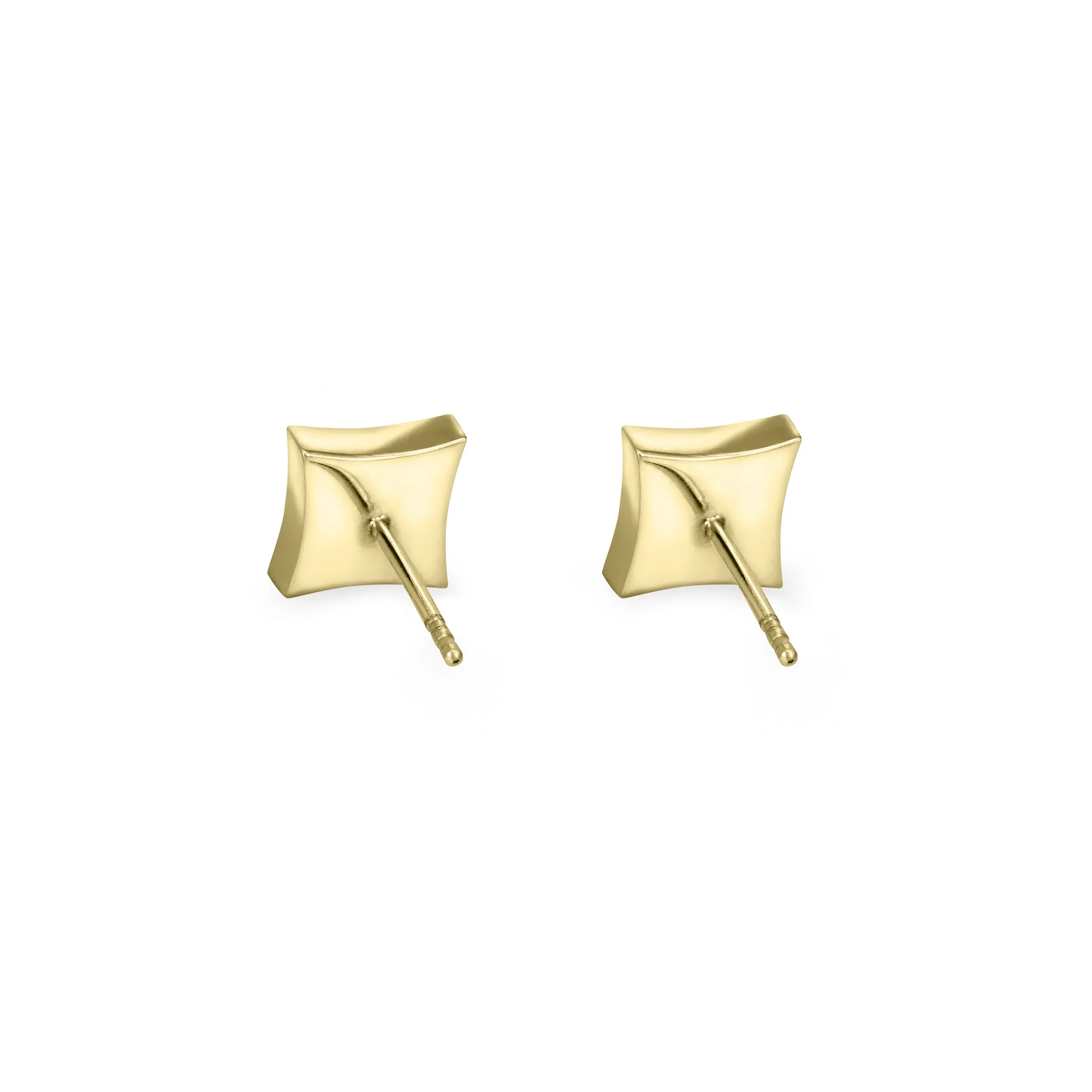 Luminary Stud Cremation Earrings in 14K Yellow Gold