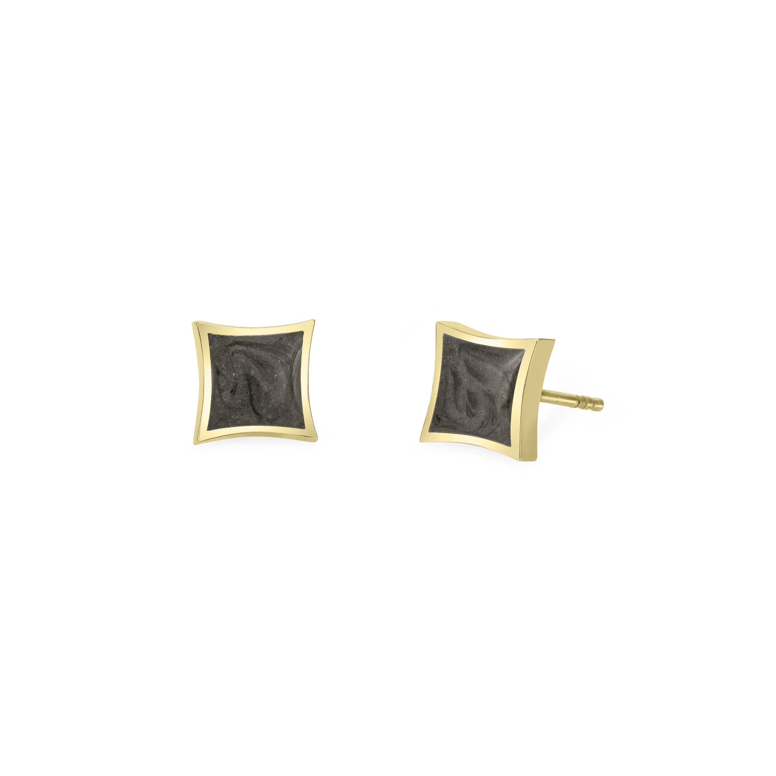 Luminary Stud Cremation Earrings in 14K Yellow Gold