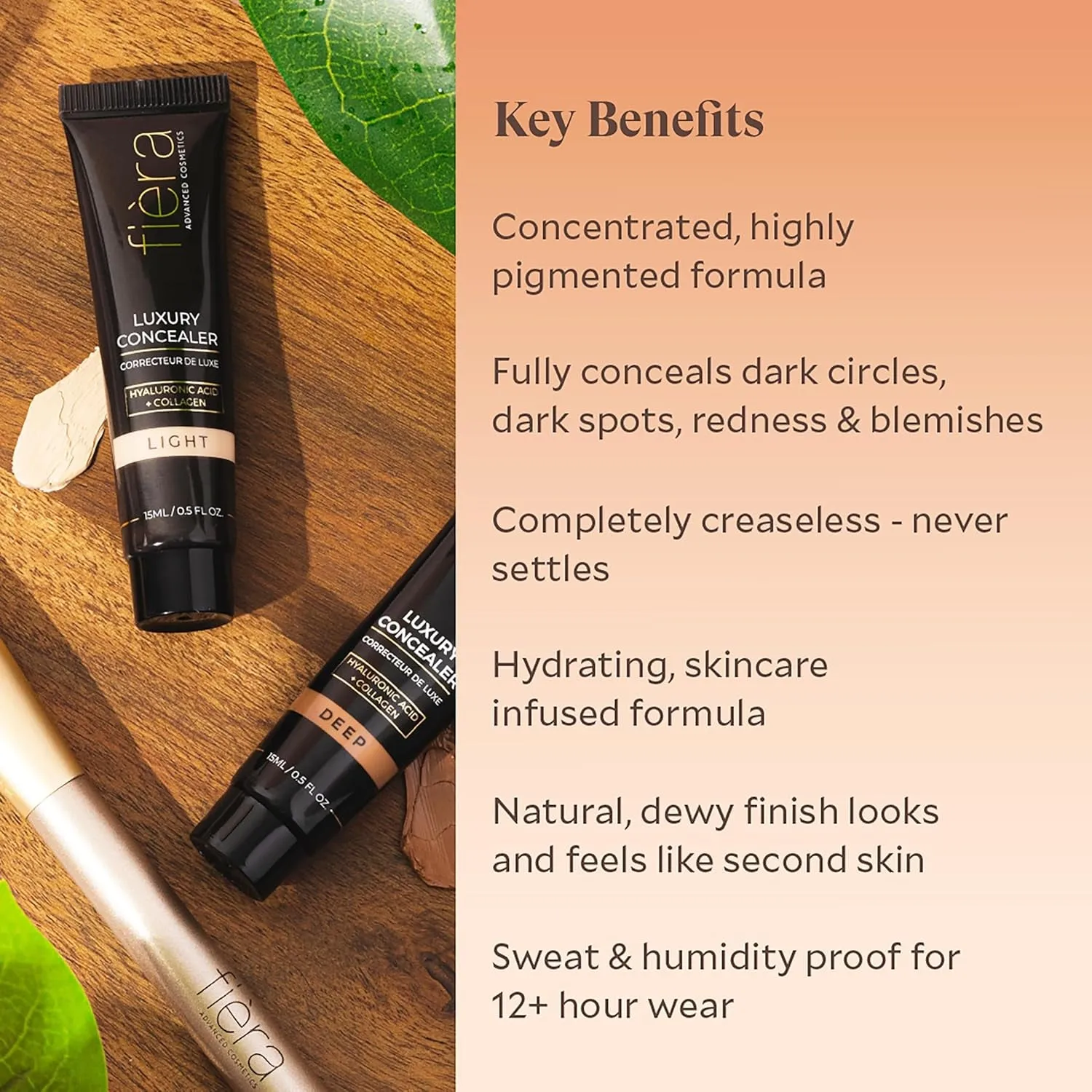 Luxury Concealer with Anti-Aging Ingredients - Full Coverage for Dark Circles, Wrinkles, Fine Lines, and Spots, Suitable for All-Day Wear, for Mature Skin - Neutral Beige, 0.5 FL. OZ. / 15 ML