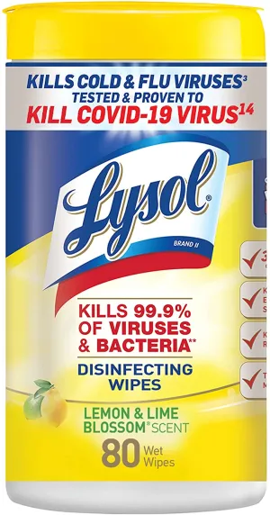 Lysol Lemon   Lime Blossom Wipes 80s