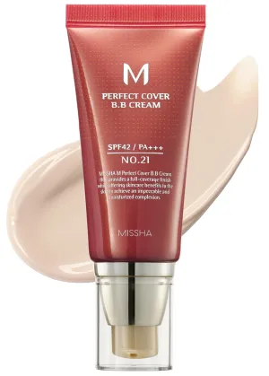 M Perfect BB Cream No.21 Light Beige for Bright Skin SPF 42 PA     1.69 Fl Oz - Tinted Moisturizer for Face with SPF