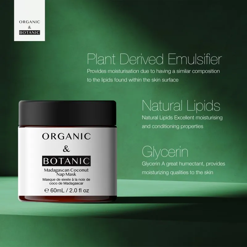 Madagascan Coconut Hydrating Nap Mask - 60ml - Revitalizing & Replenishing with Vitamin C for Radiant, Dewy Skin