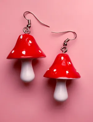 MAGIC MUSHROOM EARRINGS - RED