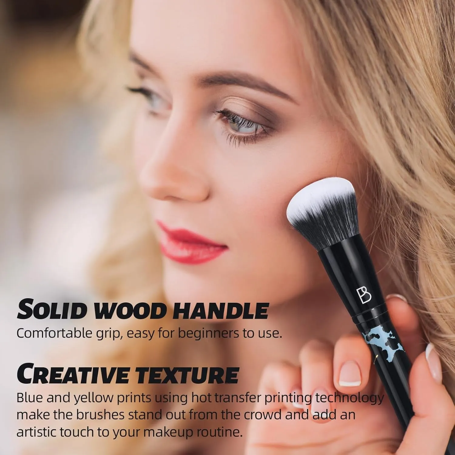 Makeup Brushes NO Smell 10 PCS Set Black Color Synthetic Foundation Powder Concealers Eyeshadows with Black Case