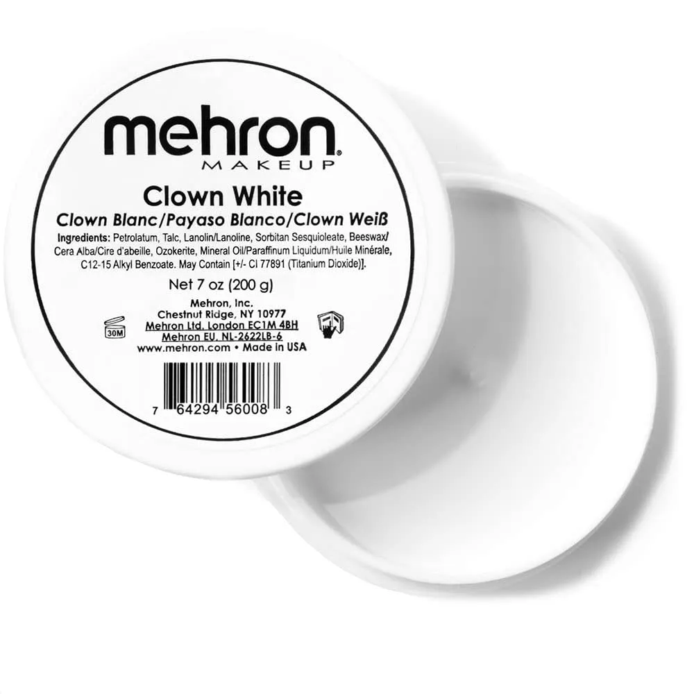 Makeup Clown White Professional Face Paint Cream Makeup | White Face Paint for Stage, Film, Cosplay, & Mime | Halloween Clown 2.25 Oz (65G)