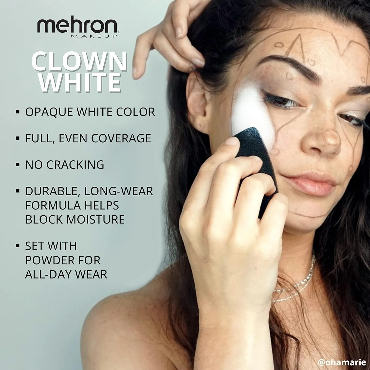 Makeup Clown White Professional Face Paint Cream Makeup | White Face Paint for Stage, Film, Cosplay, & Mime | Halloween Clown 2.25 Oz (65G)