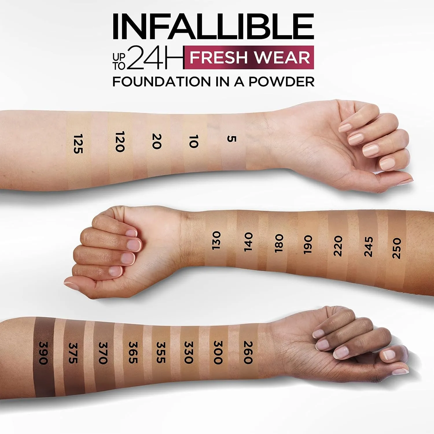 Makeup Infallible Fresh Wear Foundation in a Powder, up to 24H Wear, Waterproof, Ivory Buff, 0.31 Oz.
