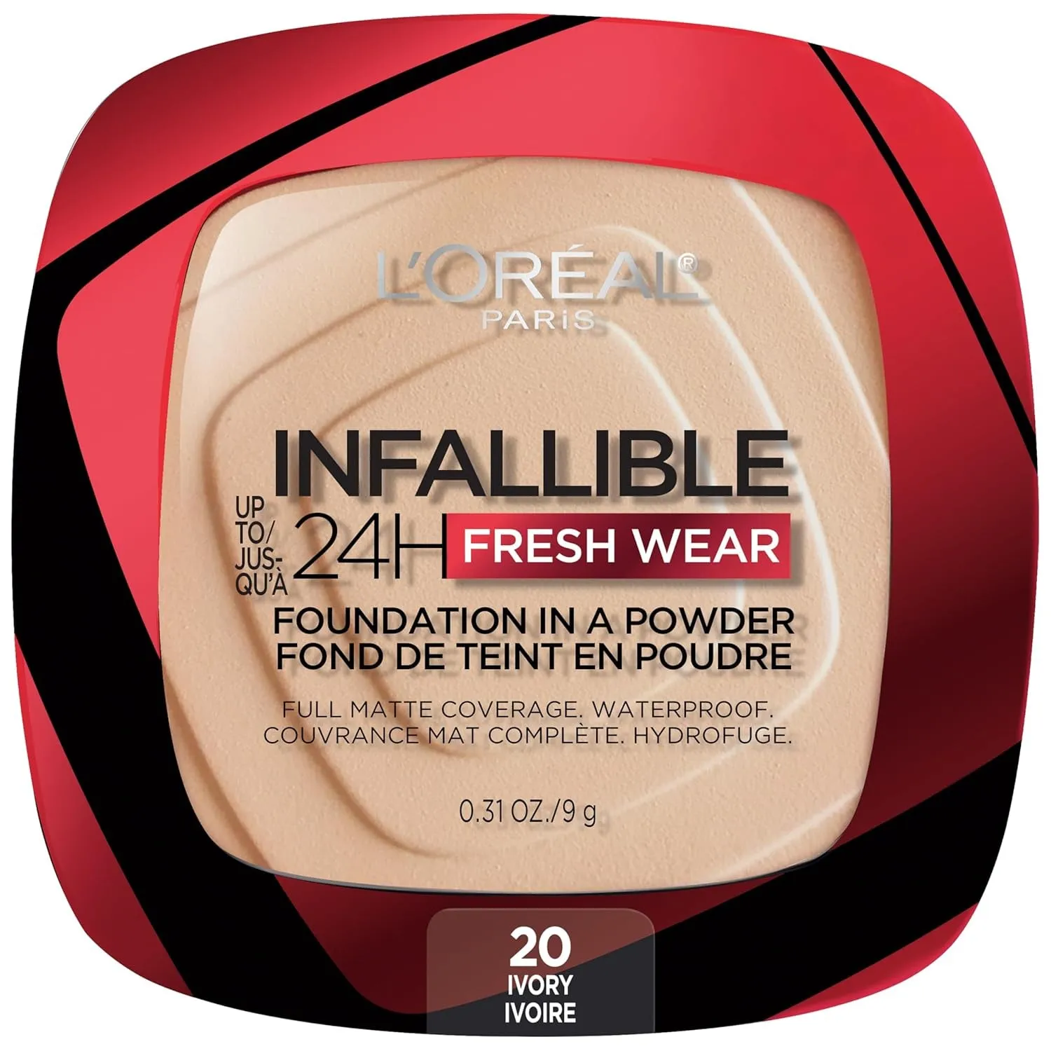 Makeup Infallible Fresh Wear Foundation in a Powder, up to 24H Wear, Waterproof, Ivory Buff, 0.31 Oz.