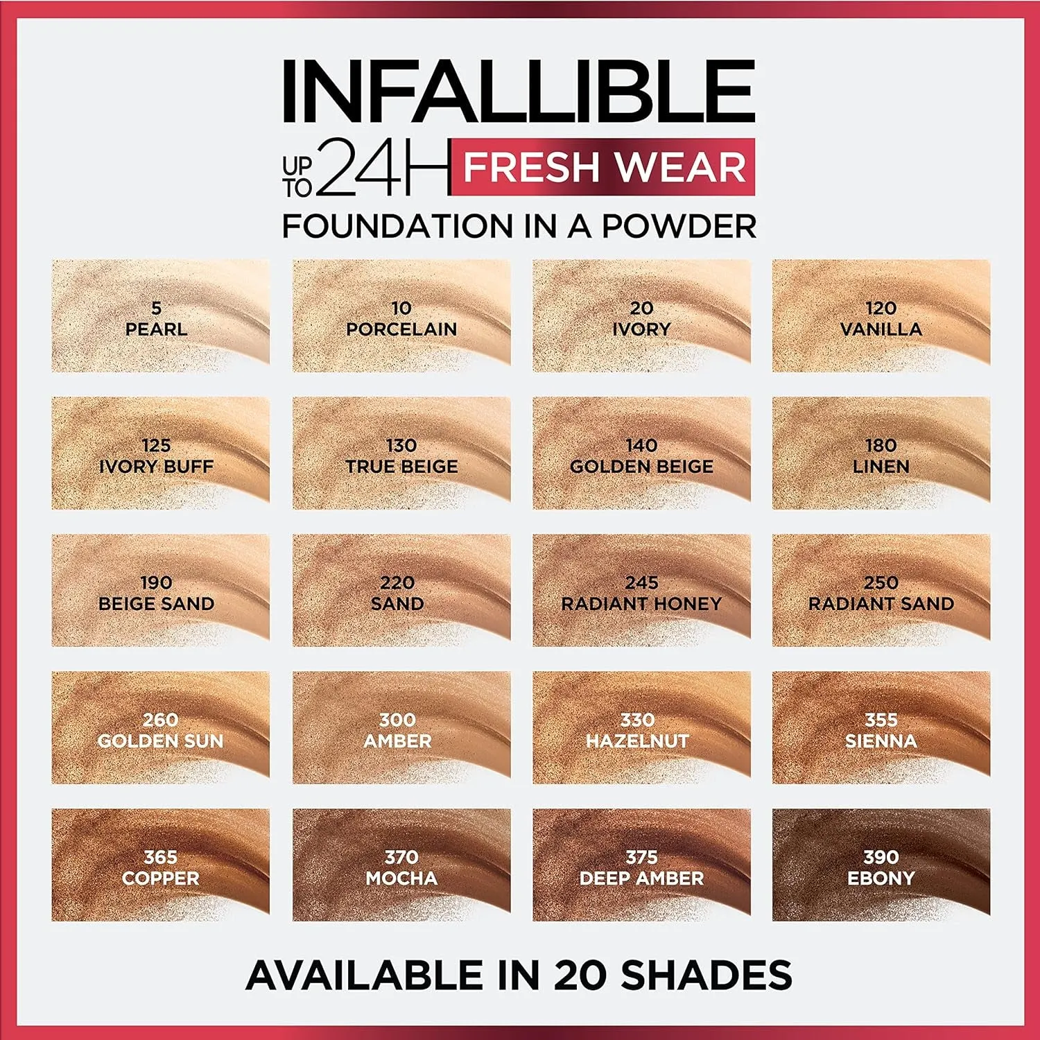 Makeup Infallible Fresh Wear Foundation in a Powder, up to 24H Wear, Waterproof, Ivory Buff, 0.31 Oz.