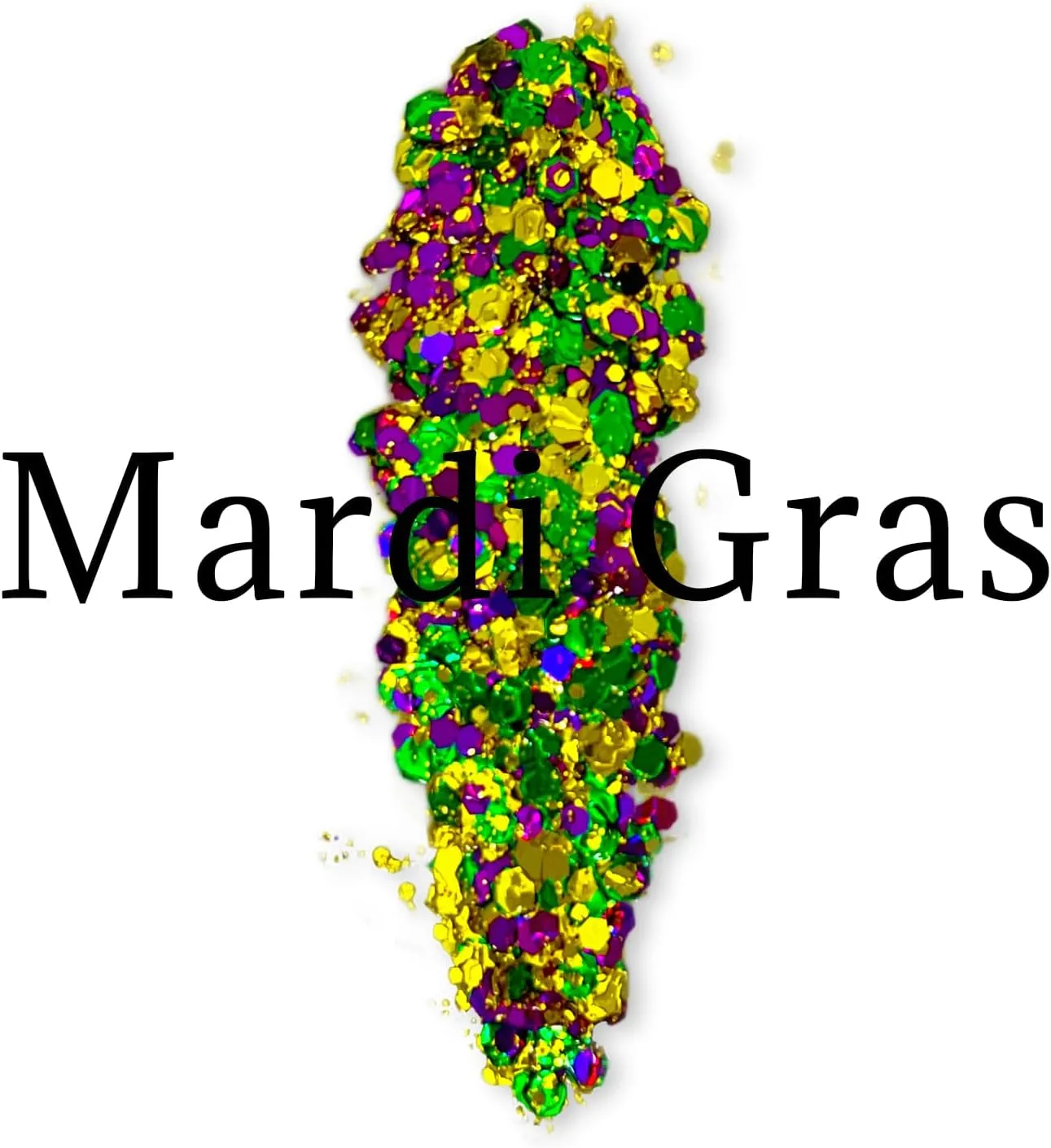 Mardi Gras Glitter Gel for Body, Face, Hair and Lip, Color Changing Glitter Gel under Light (Mardi Gras)