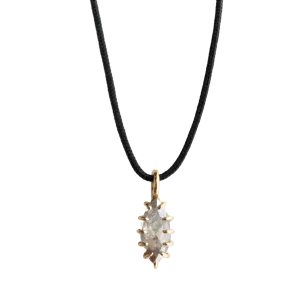 Marquise Shaped Raw Diamond Necklace