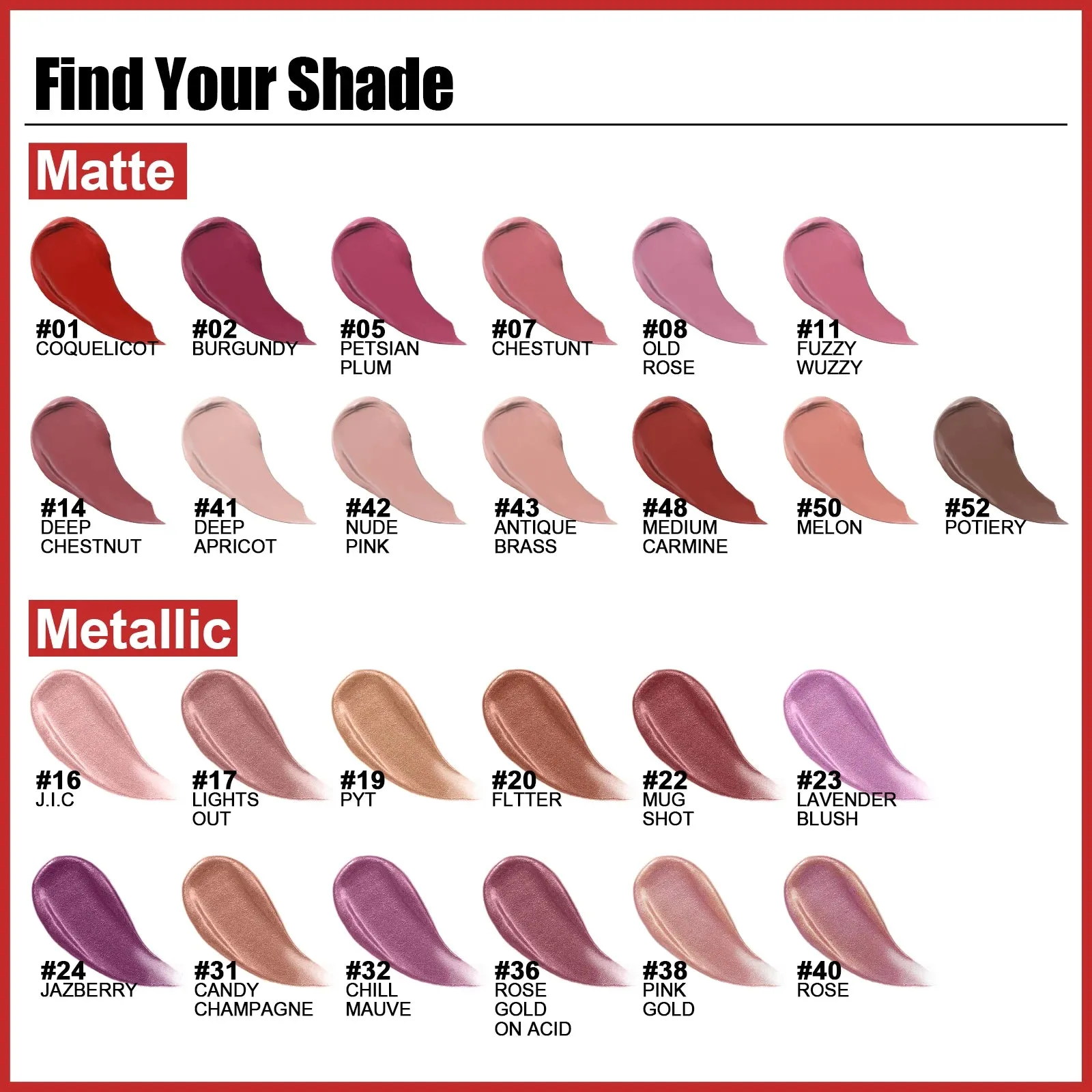 Matte Liquid Lipstick - Waterproof, Long-Lasting, Lightweight Lip Gloss