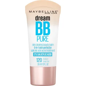 Maybelline Dream Pure Skin Clearing BB Cream, 8-in-1 Skin Perfecting Beauty Balm With 2% Salicylic Acid, Sheer Tint Coverage, Oil-Free, Medium, 1 Count