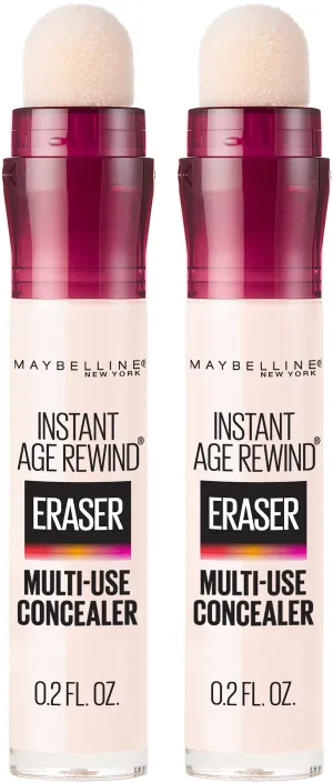 Maybelline Instant Age Rewind Eraser Dark Circles Treatment Multi-Use Concealer, Cool Ivory, 0.2 Fl Oz (Pack of 2) (Packaging May Vary)