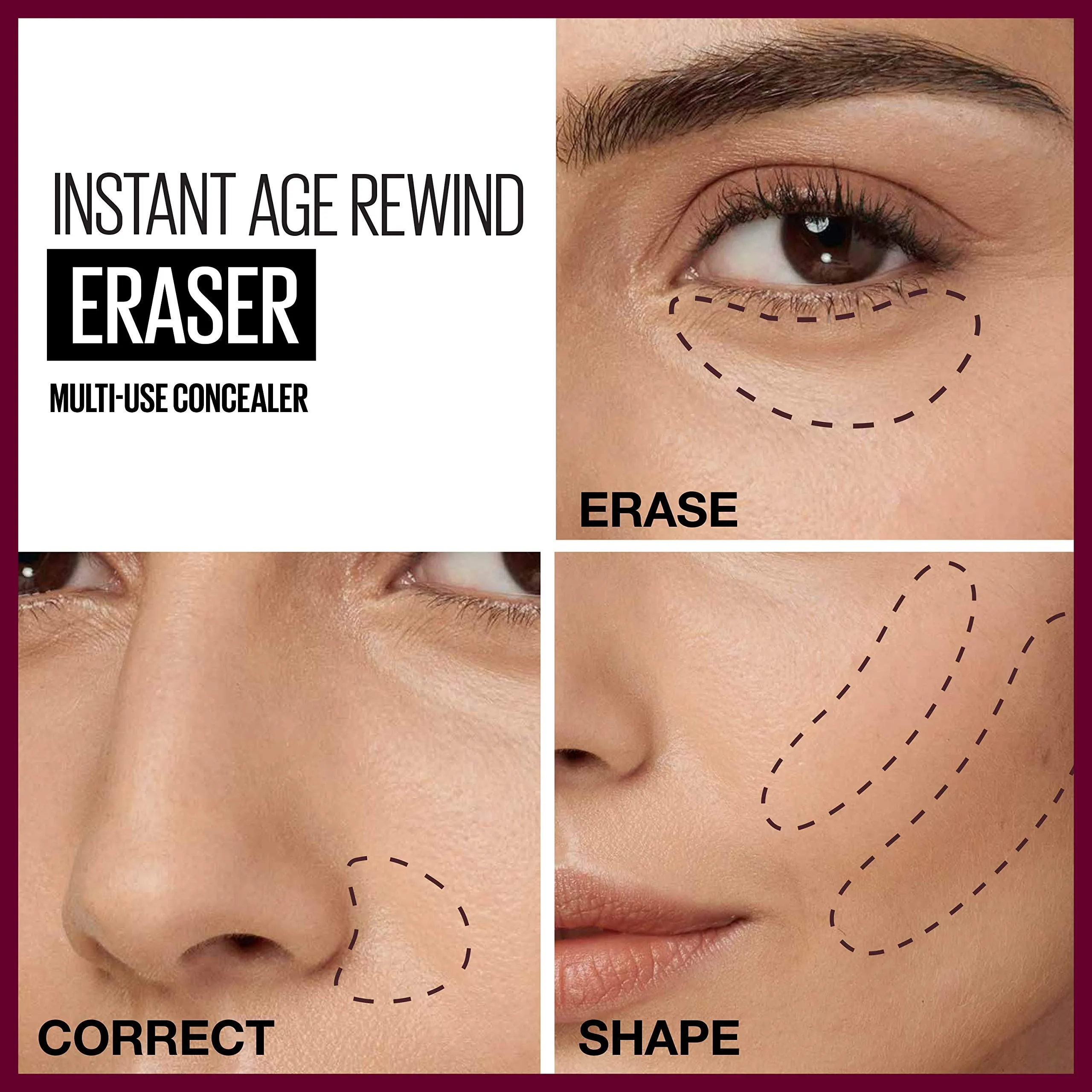 Maybelline Instant Age Rewind Eraser Dark Circles Treatment Multi-Use Concealer, Cool Ivory, 0.2 Fl Oz (Pack of 2) (Packaging May Vary)