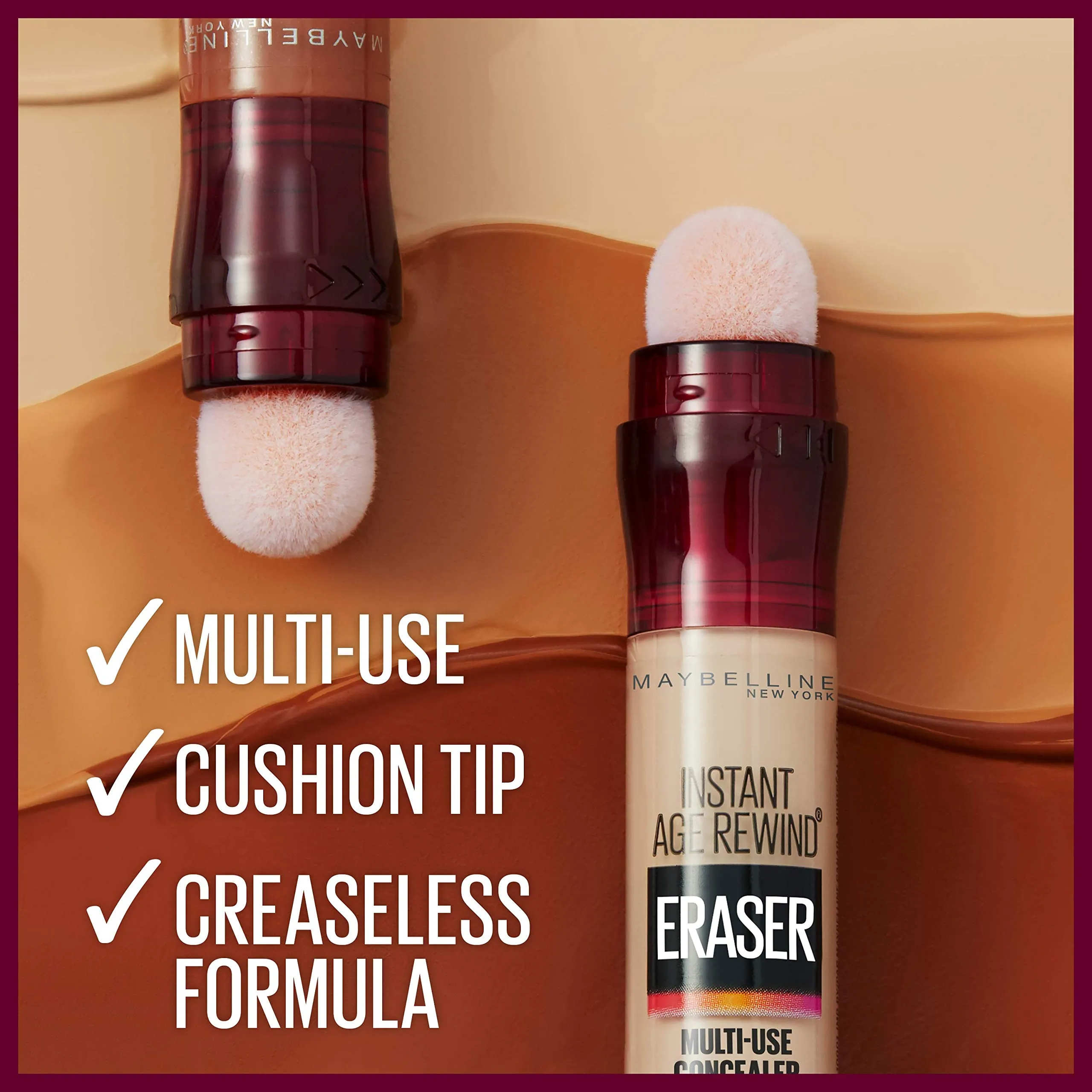 Maybelline Instant Age Rewind Eraser Dark Circles Treatment Multi-Use Concealer, Cool Ivory, 0.2 Fl Oz (Pack of 2) (Packaging May Vary)