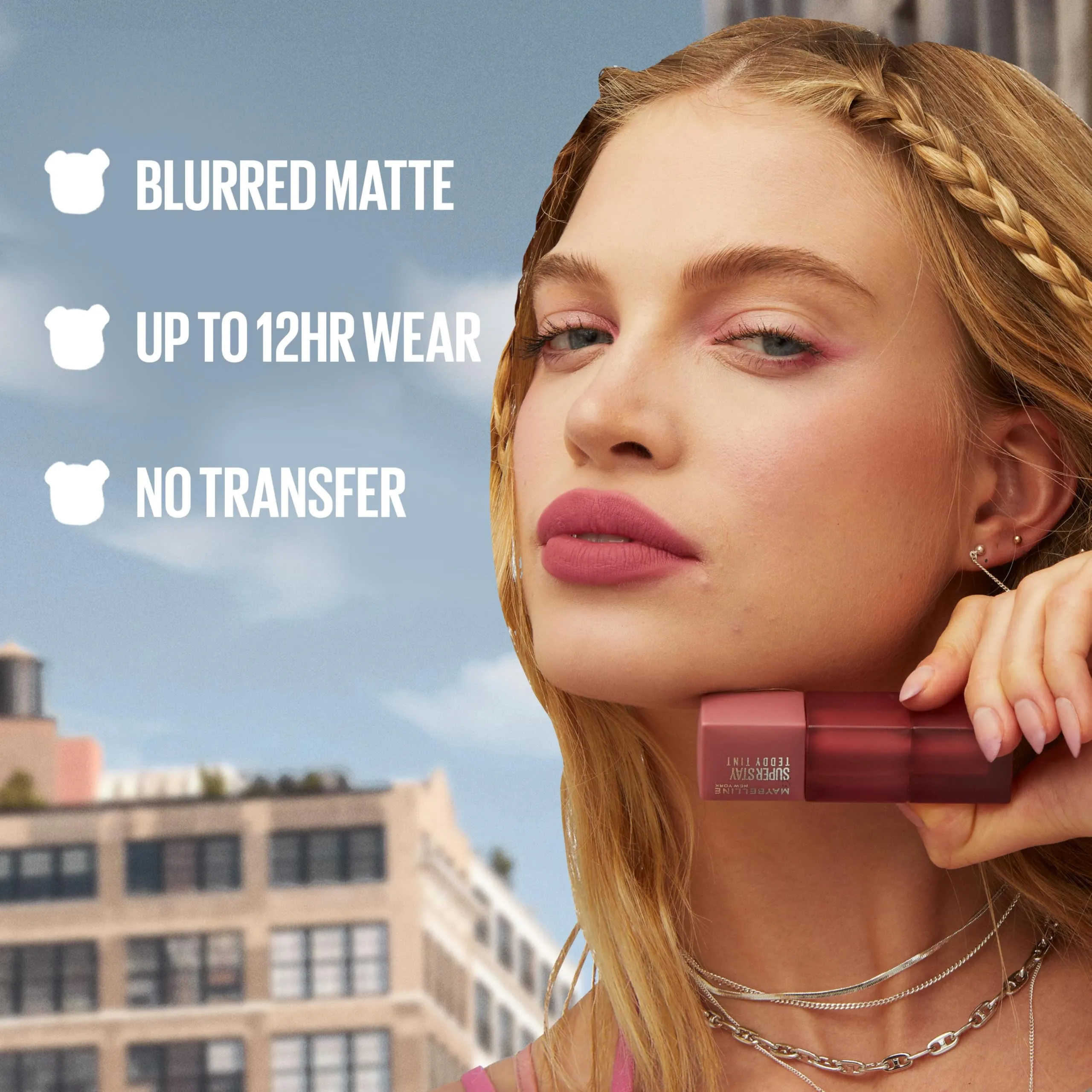 MAYBELLINE Super Stay Teddy Lip Tint, Long Lasting Matte Lipstick For Up To 12HR Wear, Wild At Heart, 1 Count