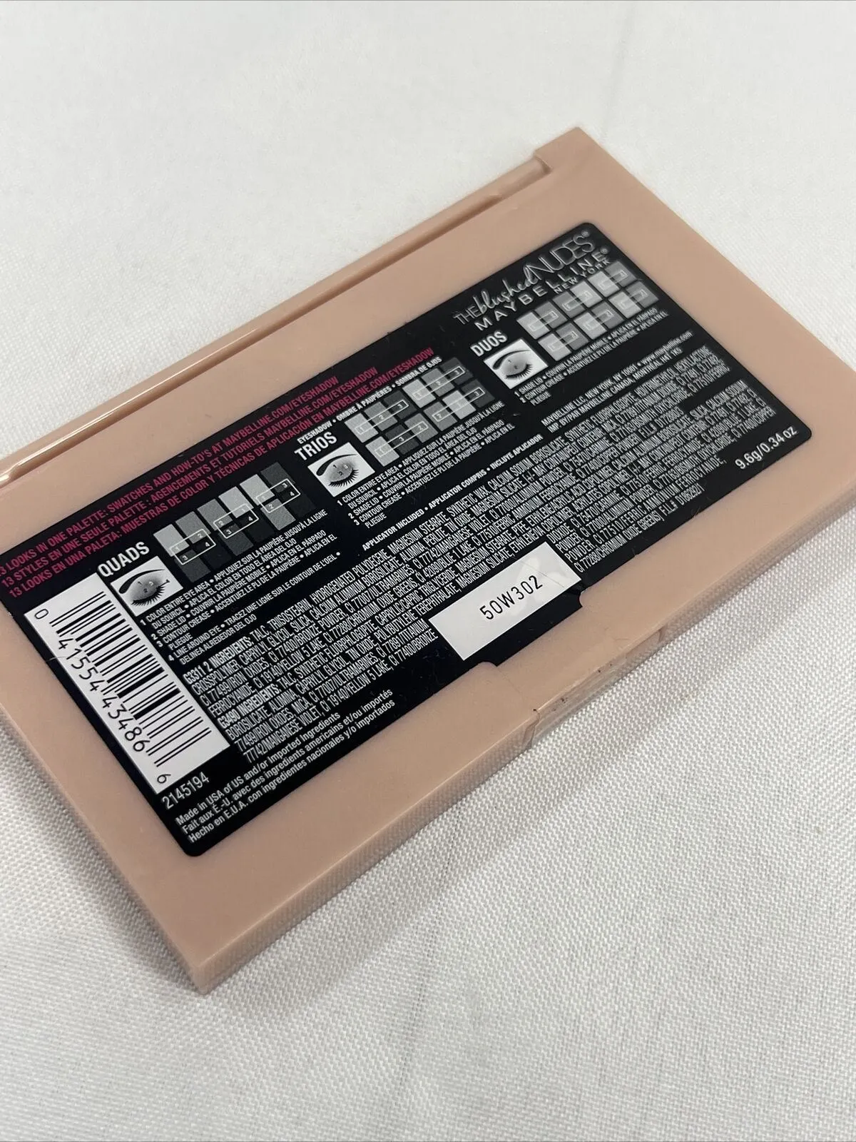 Maybelline The Blushed Nudes New York Eyeshadow Palette Makeup Pinks Crease