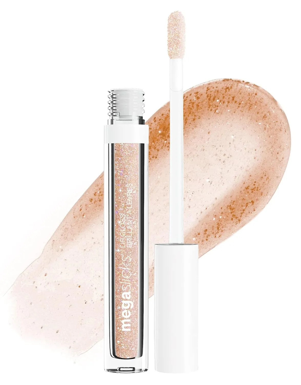 Megaslicks Lip Gloss, Ultra-Glossy, Vitamin-E Enriched, Ultra-Gloss High Shine Moisturizing, Cruelty-Free & Vegan - Crystal Clear