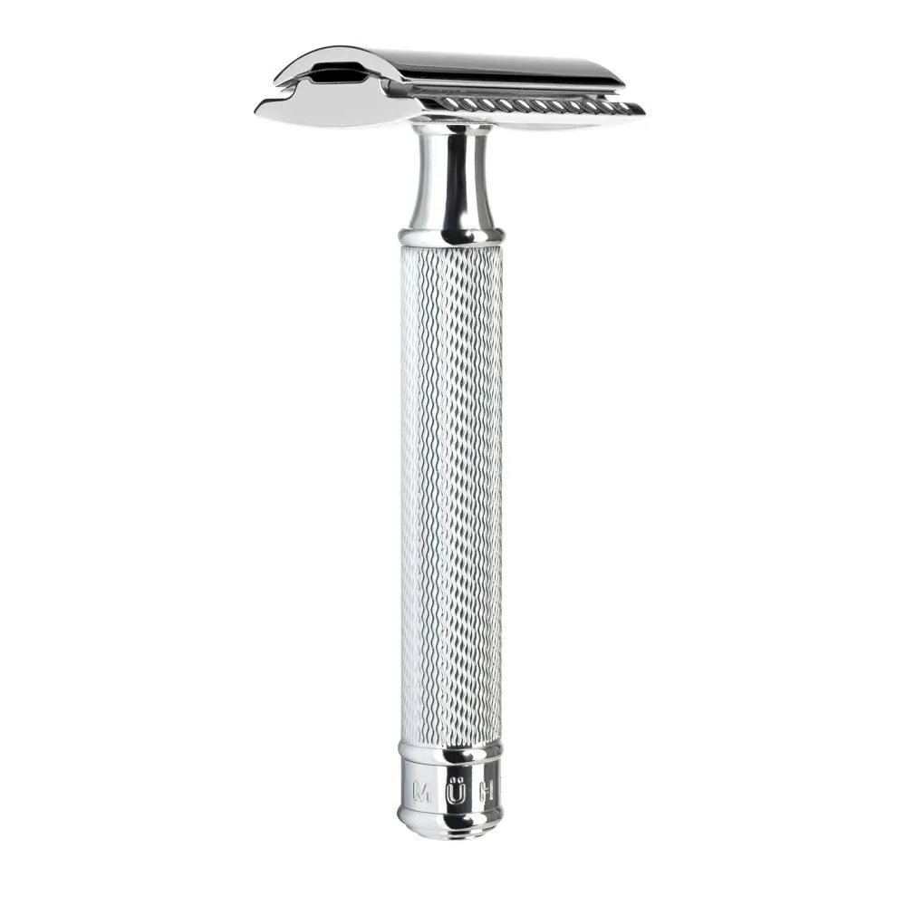 MÜHLE TRADITIONAL 3 Pc. Shaving Set, Silvertip Fibre / Safety Razor, Closed Comb, Chrome