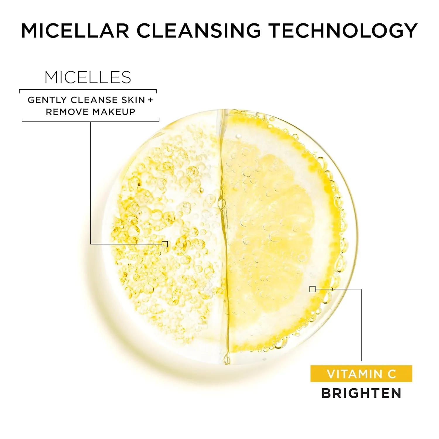 Micellar Water with Vitamin C, Facial Cleanser & Makeup Remover, Brightening & Hydrating, for All Skin Types, Vegan, Cruelty Free, 13.5 Fl Oz (400Ml), 1 Count