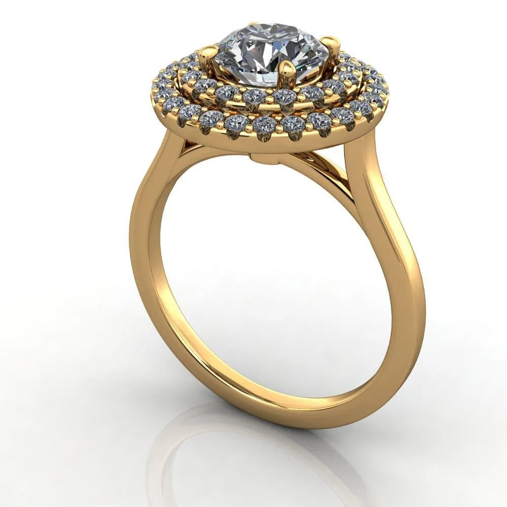 Milan Double Halo Engagement Ring (setting only)