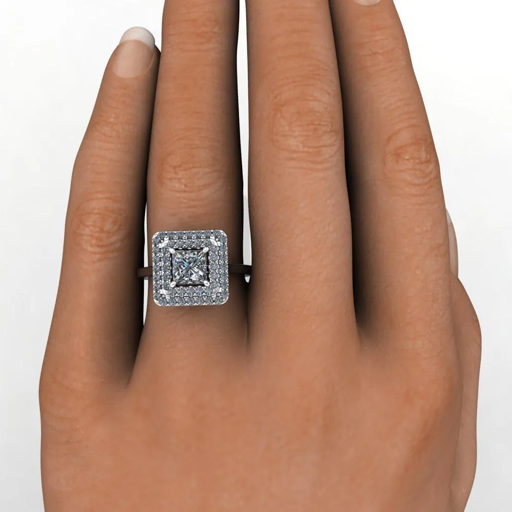 Milan Double Halo Engagement Ring (setting only)