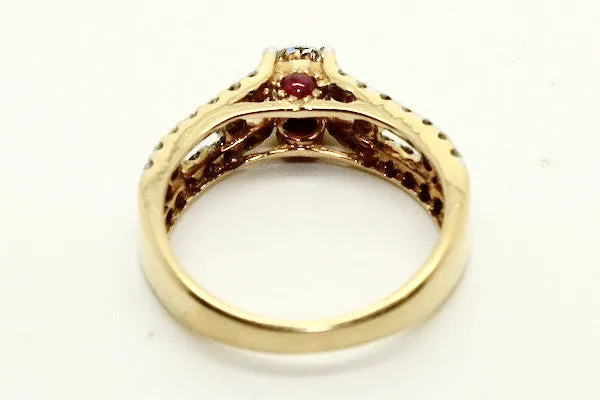 Milgrain Diamond Yellow Gold Ring AD No. 0433