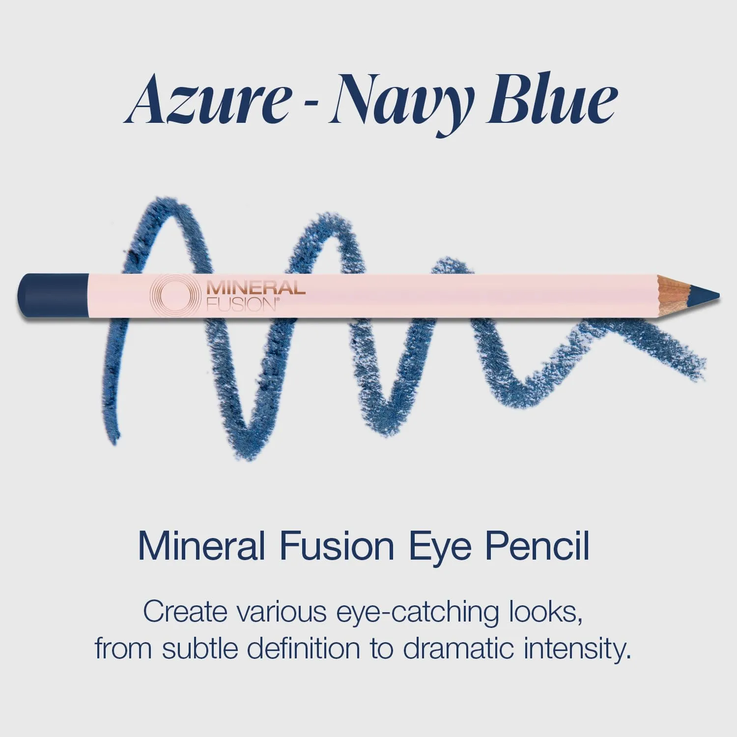 Mineral Fusion Eye Pencil, Navy Blue Eyeliner with Soothing Chamomile, Meadowfoam & Vitamin E, Velvety Smooth, Hypoallergenic Eye Makeup to Line & Define, Long-Lasting Eyeliner Pencil, Azure, 0.04 Oz