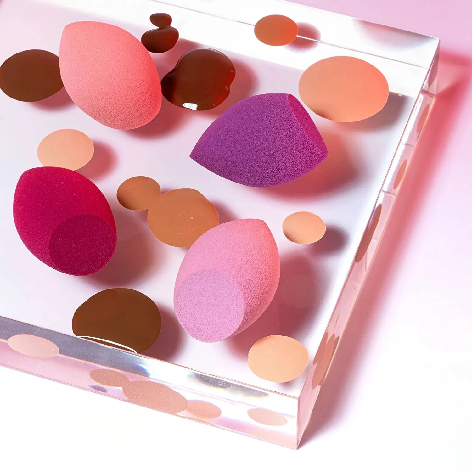 Mini Miracle Complexion Sponge 4 Pack, Small Makeup Blending Sponges, for Foundation & Concealer, Mini Size for under Eyes & Touch-Ups, Travel Friendly, Natural Makeup, Latex-Free
