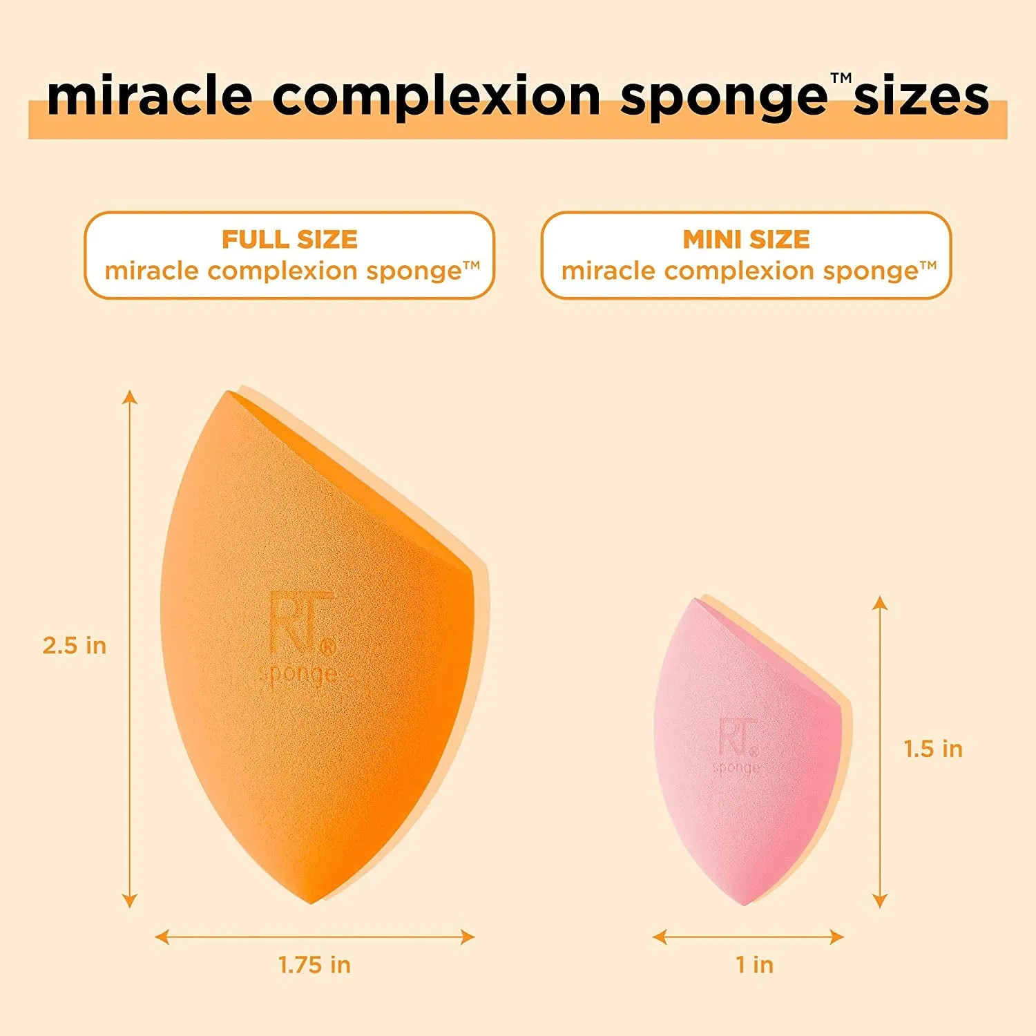 Mini Miracle Complexion Sponge 4 Pack, Small Makeup Blending Sponges, for Foundation & Concealer, Mini Size for under Eyes & Touch-Ups, Travel Friendly, Natural Makeup, Latex-Free