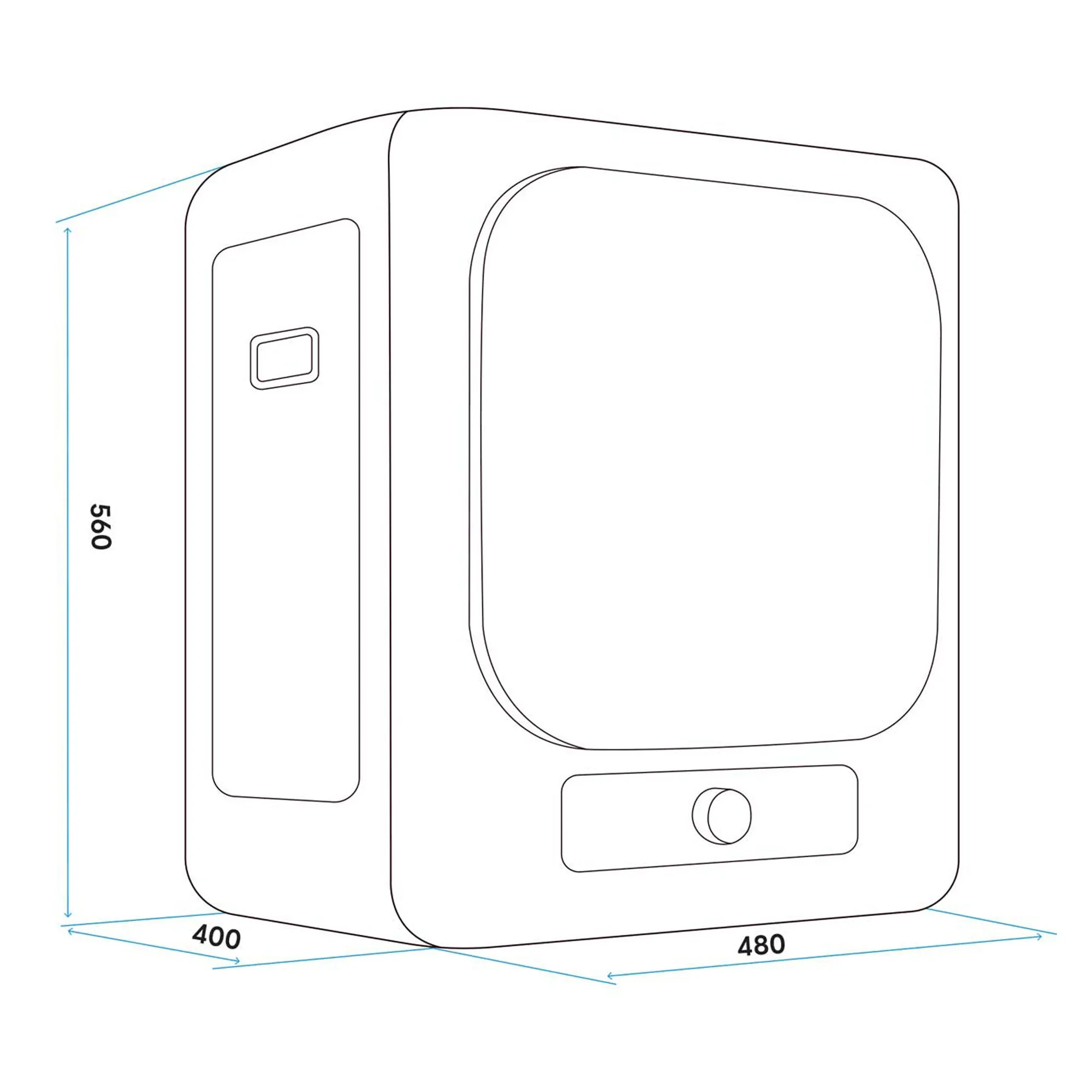 Mini Tabletop Tumble Dryer, Counter Top Vented Dryer, 2.5kg capactity, includes wall mounted brackets, fully portable - DH192
