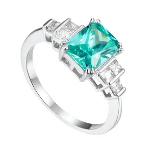 Mint Sapphire Tourmaline Engagement Ring