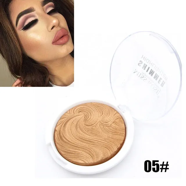 Miss Rose face makeup shimmer highlighter powder 6 color brighten baked bronzer powder contouring makeup palette glow kit MS093
