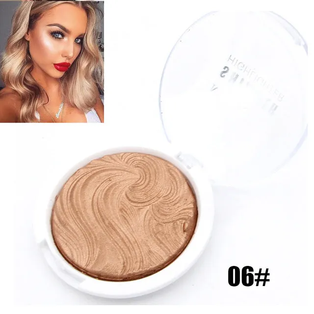Miss Rose face makeup shimmer highlighter powder 6 color brighten baked bronzer powder contouring makeup palette glow kit MS093