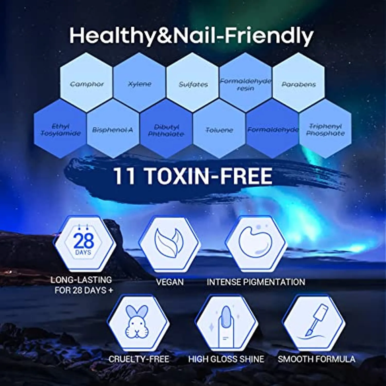 Modelones 25Pcs Gel Nail Polish Kit, Galactic Effect Cat Eye Glitter Color Chang Gel Polish Set with Primer Glossy&Matte Top Base Coat Magnet Stick Manicure Aurora Nail Art Design Christmas Gifts